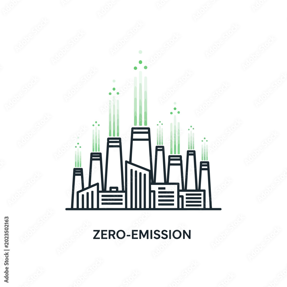 Fototapeta premium Sustainable cityscape with green emission concept.