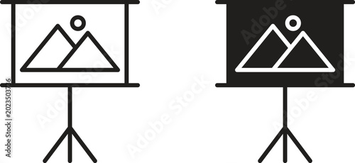 Slideshow icon for social media, app, and web design. Vector illustration.
