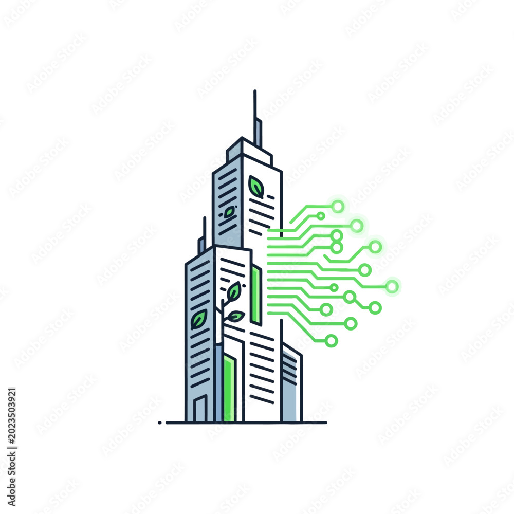 Obraz premium a futuristic cityscape with circuit board.