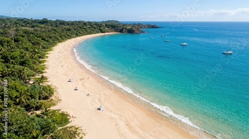 Beautiful tropical beach with clear blue water