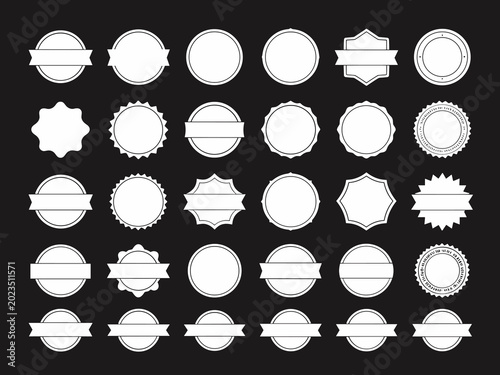 Retro Seal Badge and Premium Label Vector Pack, decorative blank emblem templates collection