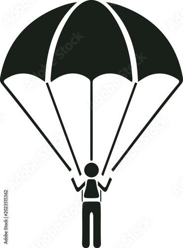 Parachute Safety Icon  Skydiving Emergency Rescue Symbol
