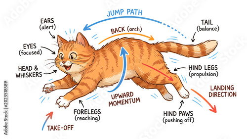 Cuadro en lienzo Orange tabby cat in a running motion