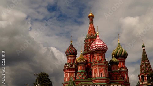 4K Cinematic View of Saint Basil's Cathedral Moscow Russia
