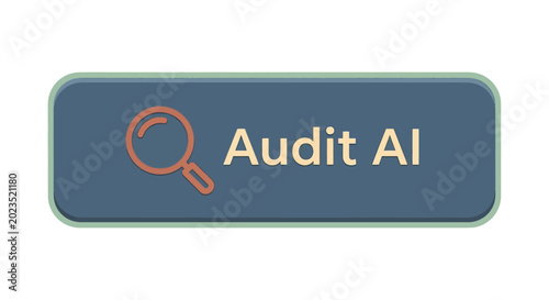 Tableau sur toile Audit AI magnifying glass logo.