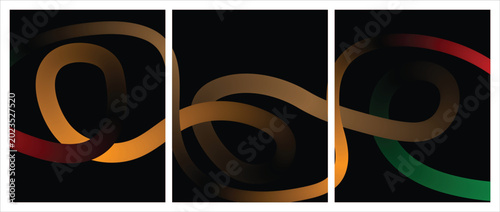 Bild auf Leinwand abstract looping ribbons gradient color black background