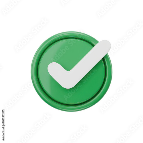 Green checkmark symbol for approval and confirmation