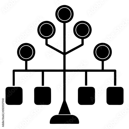 Foto Family Tree Diagram Showing Generations With Black Circles And Squares Connected