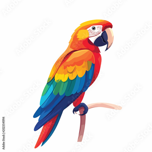 Billede på lærred Colorful Macaw Parrot Bird Profile View.