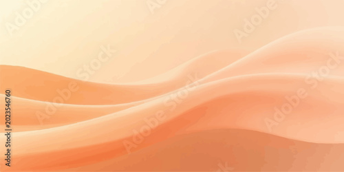 Photography Wavy orange abstract background with smooth curves and soft light, abstract