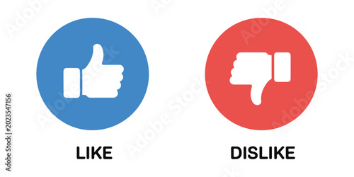 Photos Thumb up and thumb down icons representing like and dislike symbols for social media feedback