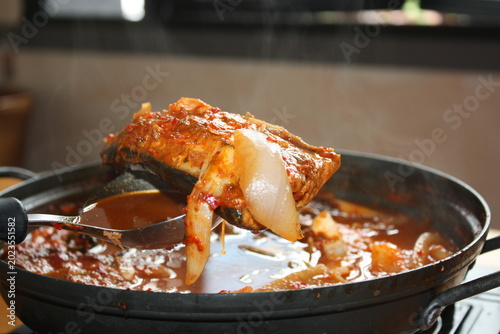 Korean Food Hairtail Fish Stew, Galchi Jjigae