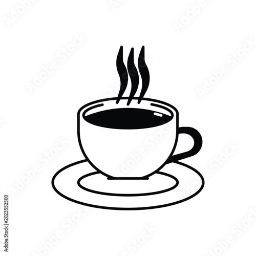 Cup of coffee or tea outline illustration