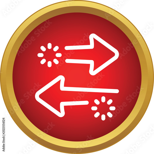 Obraz na plátně Data transfer between two points, symbolizing connection and interaction