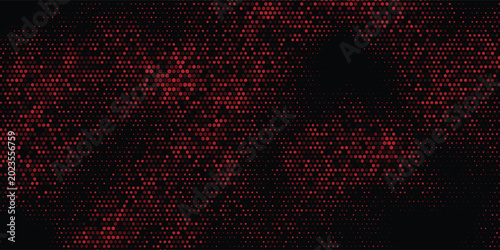 Cuadro en lienzo Minimalist dark red halftone matrix with variable density for critical software