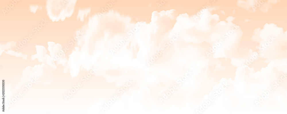 Fototapeta premium Clear pink sky with a few clouds. 