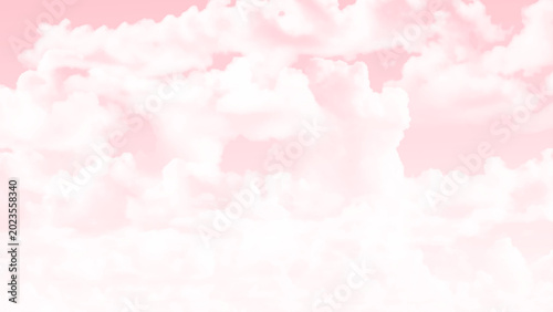 Tableau sur toile Clear pink sky with a few clouds.