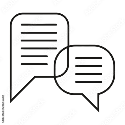 Two speech bubbles conversation dialogue vector flat design