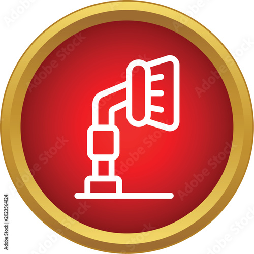 Sewer camera icon providing equipment for pipeline inspection and maintenance service
