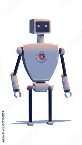 Tableau sur toile Robot with Orange Eye.