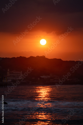sunset over the sea 