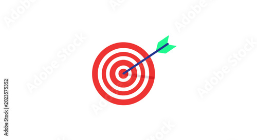 Bild auf Leinwand Bullseye Target with Green Arrow.