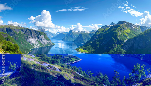 Majestic Norwegian Fjord Landscape Under a Dramatic Sky.
