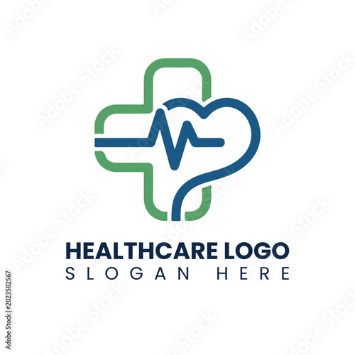 Modern Medical Healthcare Logo Design with Abstract Cross