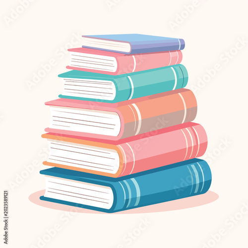 Stack of colorful book collection.