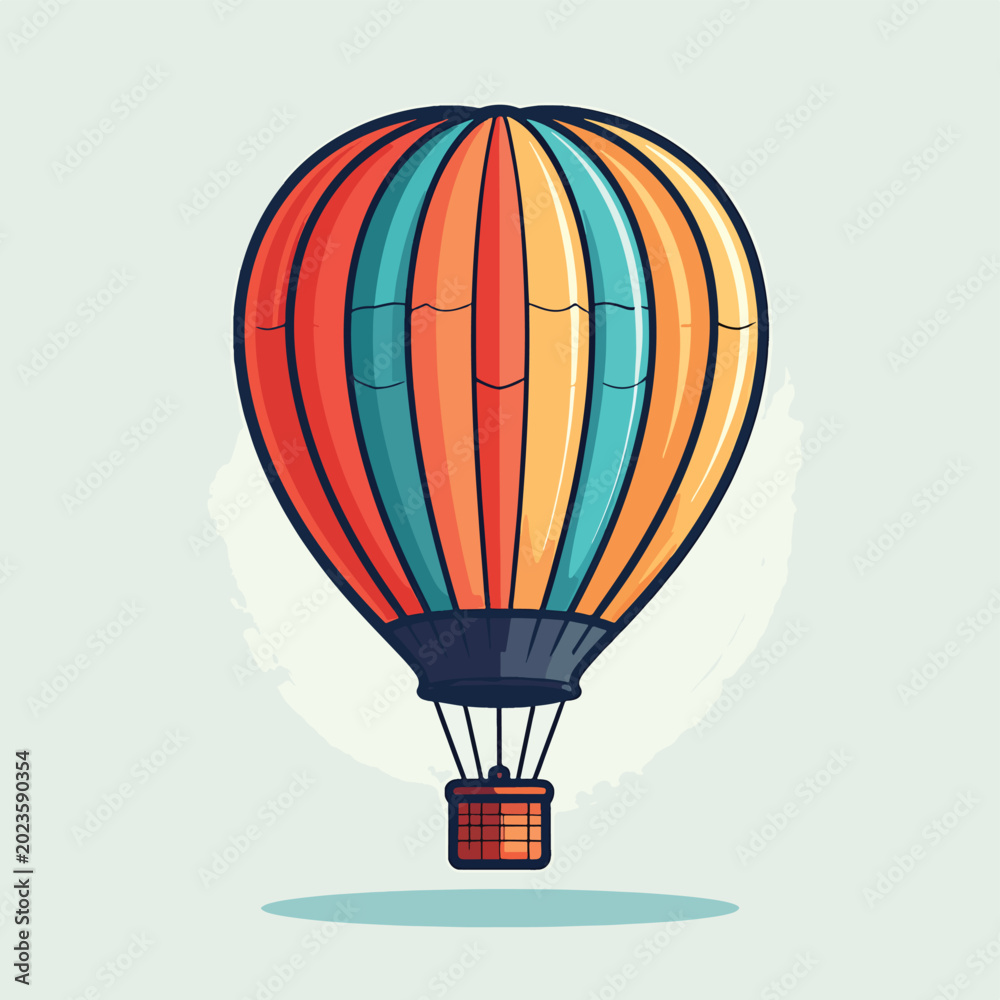 Naklejka premium Colorful Hot Air Balloon Ride Travel.