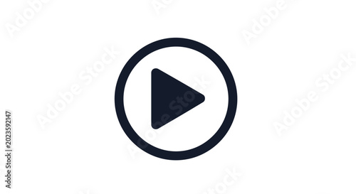 Billede på lærred Black play button icon design.