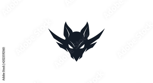 Tableau sur toile Black wolf head silhouette logo symbol.