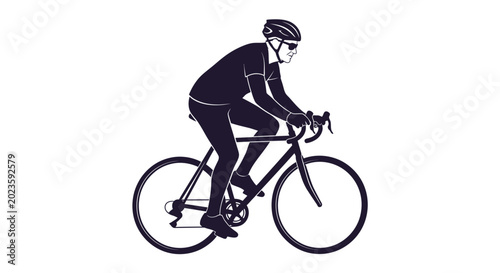 Photos Cyclist Riding a Bicycle Quickly Outdoors.