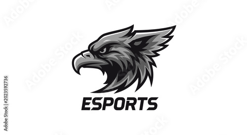Photos Eagle head logo with Esports text.