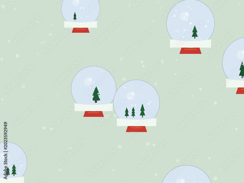 Fototapeta premium Holiday Snow Globe Christmas Tree Pattern