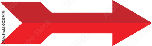 Konstfotografi Bold red arrow pointing towards right side vector design for direction navigation