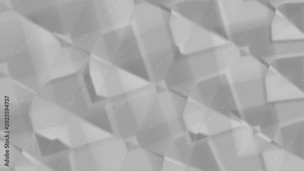 Obraz premium Abstract light grey 3D low poly geometric background texture. Silver repeating polygonal surface. Modern crumpled faceted paper banner illustration design.