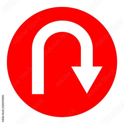 u turn sign image