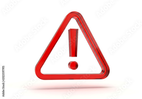 Red triangular warning sign with an exclamation mark symbolizing danger or alert triangle attention important notification forbidden information geometric