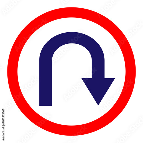 Minimal black U turn arrow on white background, perfect for apps, maps, and transportation graphics.