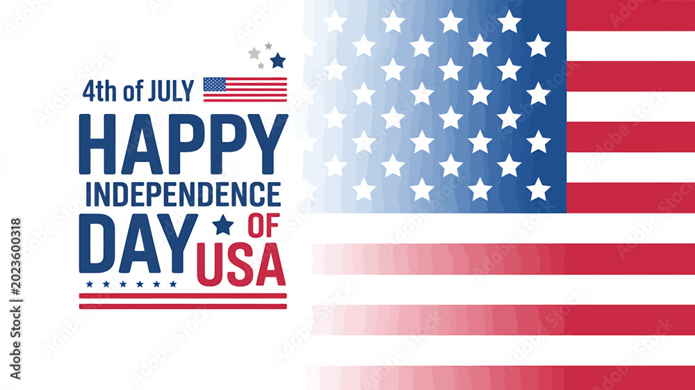 Fototapeta premium Happy Independence Day USA graphic design with flag elements