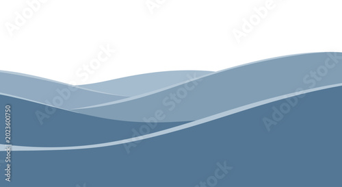 Photos Blue Waves on White Background.