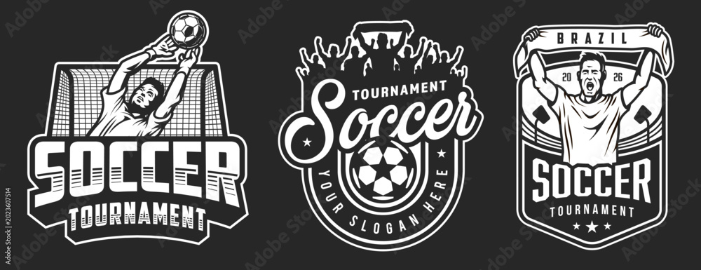 Fototapeta premium Brazil soccer logos