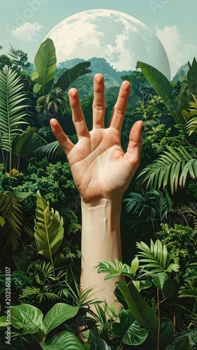 Hand nature view