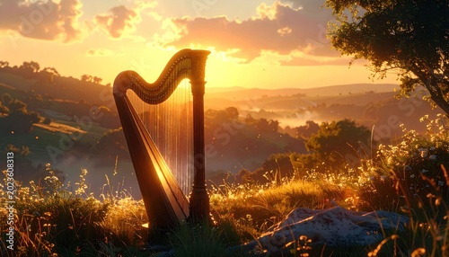 Harp sunset