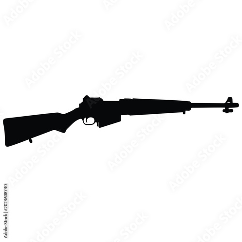 Photos M1 garand semi automatic rifle vector silhouette illustration for historical weapon design