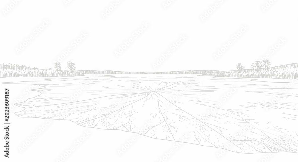 Obraz premium Empty desert landscape with sand dunes.