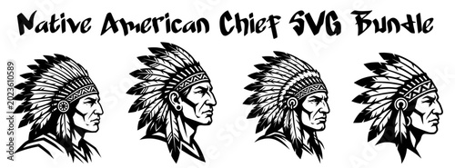 Fotografie native american chief svg bundle