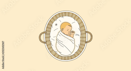 Bild auf Leinwand Baby wrapped in a blanket sleeping.