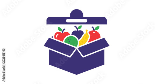 Bild auf Leinwand Fresh Fruit Box with Colorful Contents.